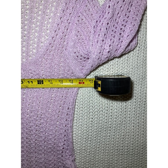 SHEIN Womens M Lavender Crochet Bell Flare Sleeve Sweater Top Fairy Festival - Picture 6 of 8